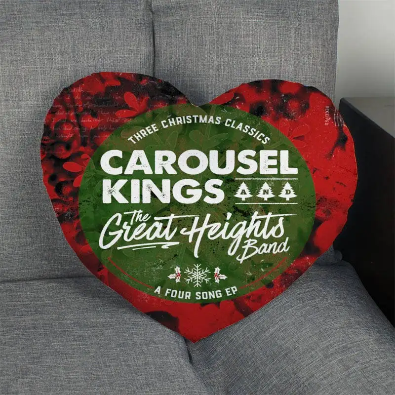 

Custom Carousel Kings Heart Shape Pillow Cover Custom Zipper Pillowcase Cover Wedding Home Office Decorative 1pcs custom