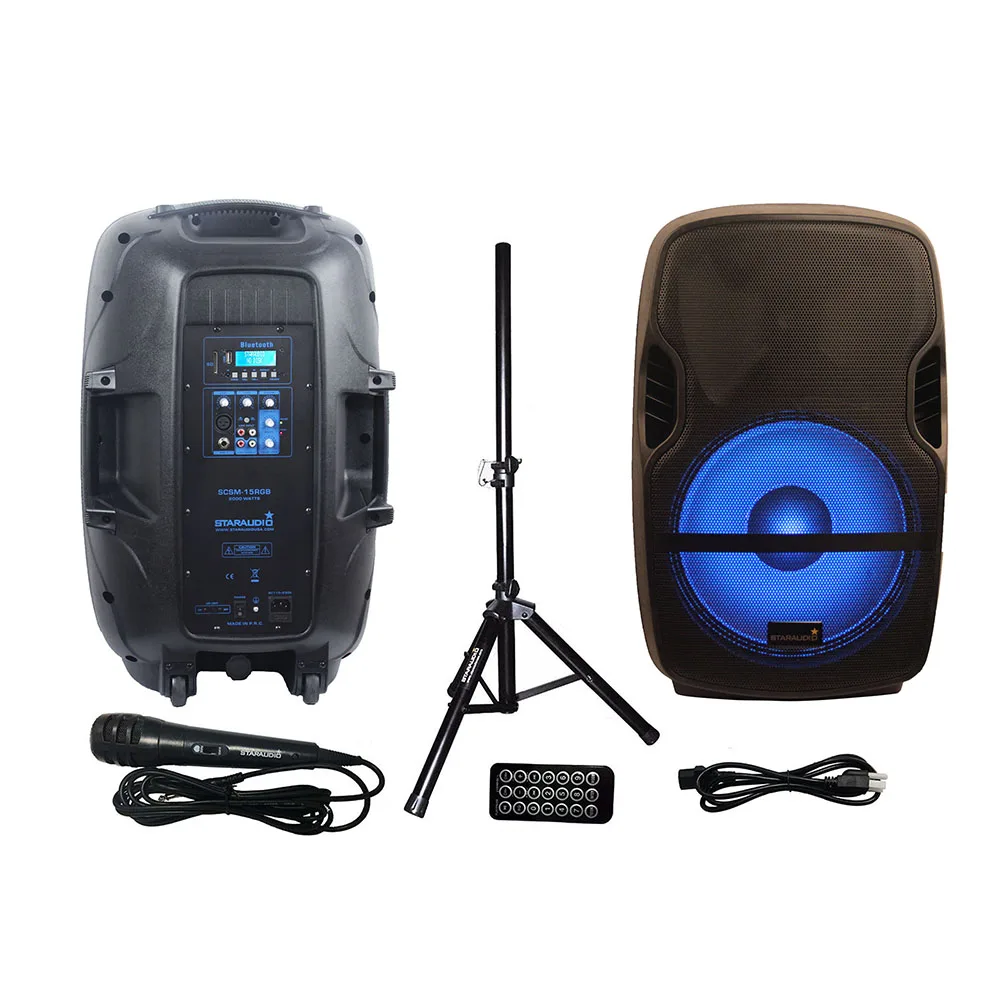 STARAUDIO 15 дюймов питание 2000 Вт активный PA DJ этап KTV бар клуб диджей караоке RGB свет