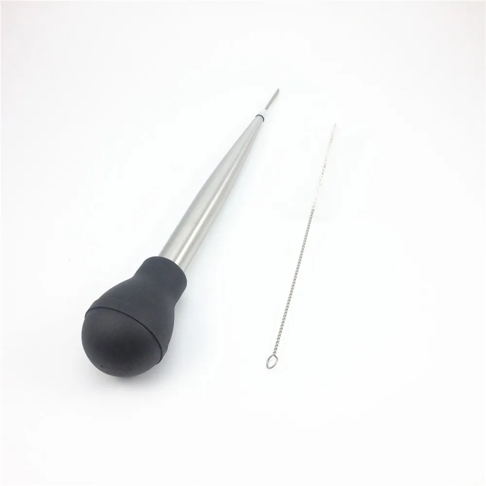 Нержавеющая Сталь Курица индейка Baster FDA силиконовая лампа птицы маринада инжектор барбекю ароматизатор шприц сок кухня насос для выпечки