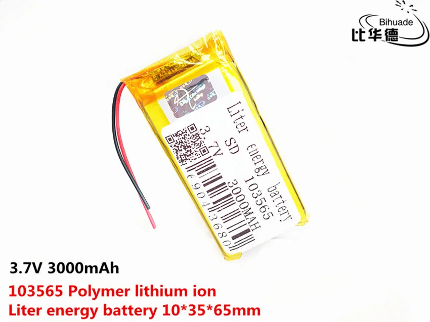 Литий полимерные литий аккумуляторные батарейки 3 7 В 3000 мА · ч 103565 для