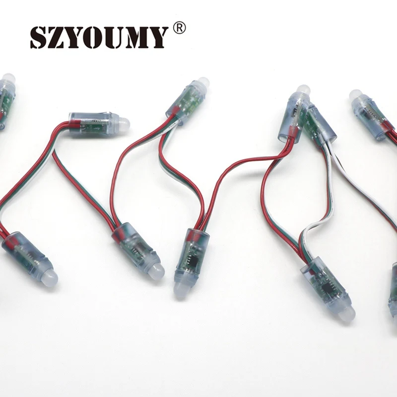 SZYOUMY 1000 шт. узел 12 мм Цифровой RGB WS2811 IC пикселей модульная гирлянда 12В Водонепроницаемый 2811 индивидуально адресуемых светодиодные строки света