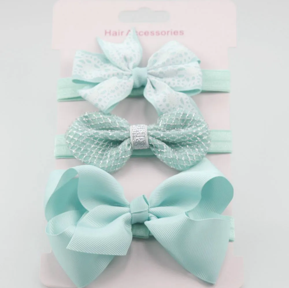 

3Pcs Girls Elastic Flower Headband Rubber Children Baby Girl Nice Hair Rubber Headwear Skinny Stretchy Bowknot Flower Hair Band