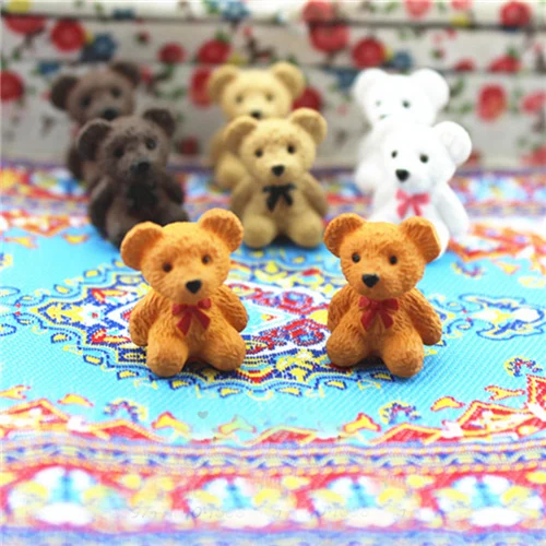 1pcs dark brown 1:12 1:6 весы маленький сидящий медведь для игрушек кукольный домик миниатюрная еда кухонные аксессуары для гостиной 4 цвета - Цвет: 1pcs dark brown
