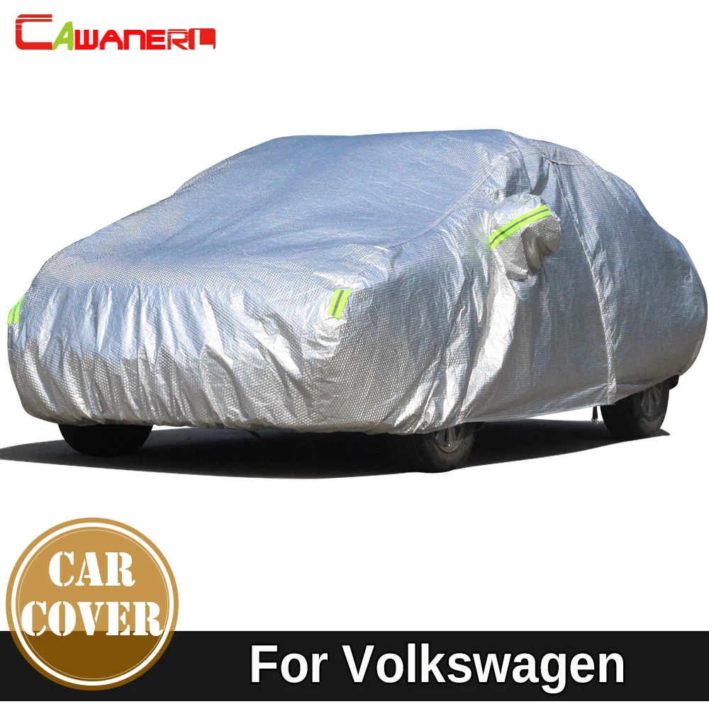 Cawanerl Cotton Car Cover Outdoor Sun Snow Hail Rain Dust Protect Waterproof Thicken Cover For VW FOX Bora Caddy Sagitar Polo