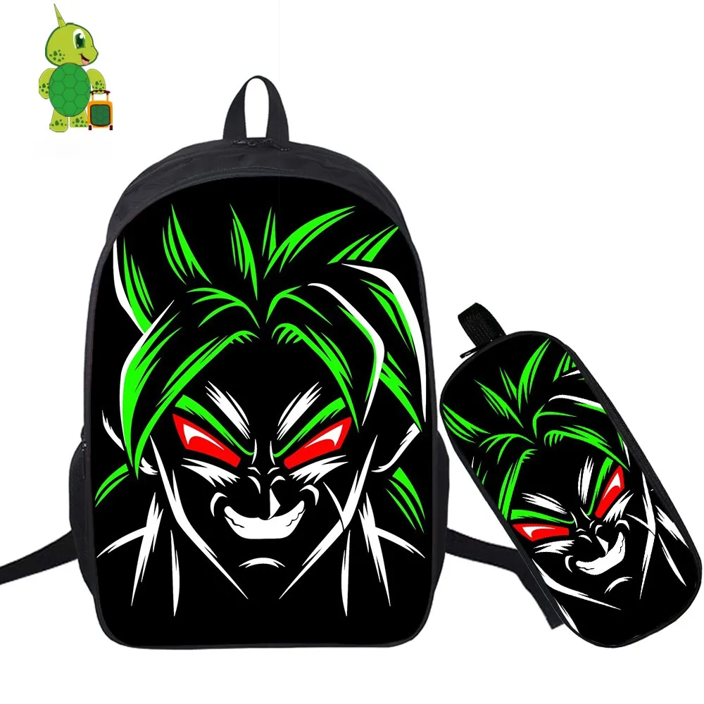 Dragon Ball Супер Broly рюкзак с Гоку 2 шт./компл. школьная сумка для подростков мальчиков и девочек студентов ноутбук рюкзак пенал дорожные сумки - Цвет: 17