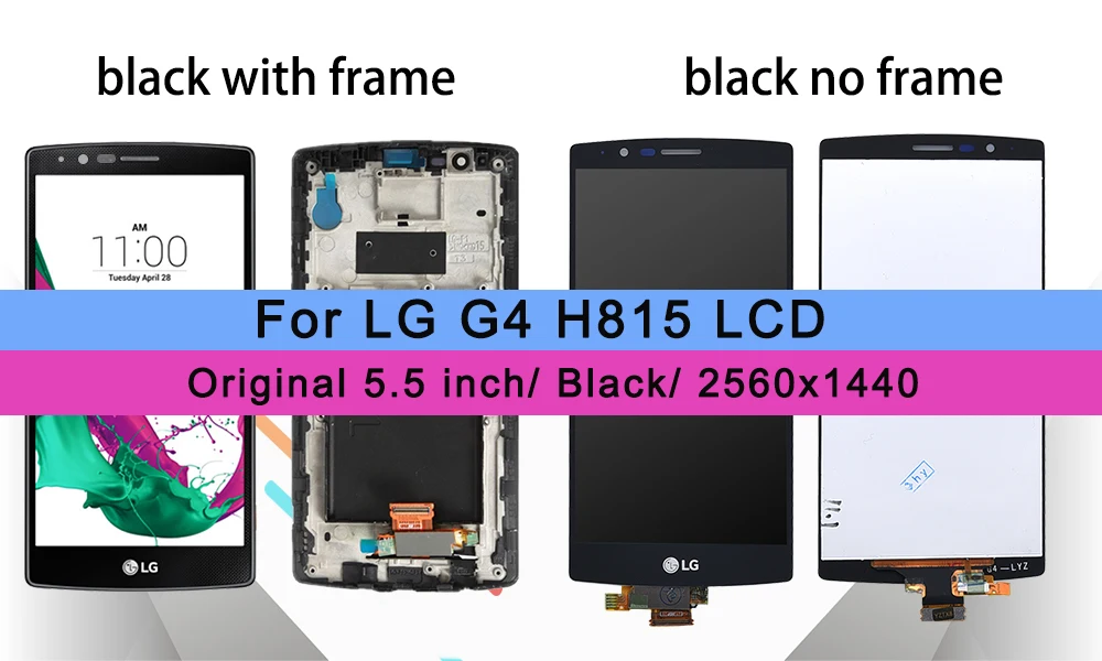 Дисплей для LG G4 ЖК сенсорный экран дигитайзер с рамкой оригинальная 5,5 дюймов H810 H811 двойной H818 черный