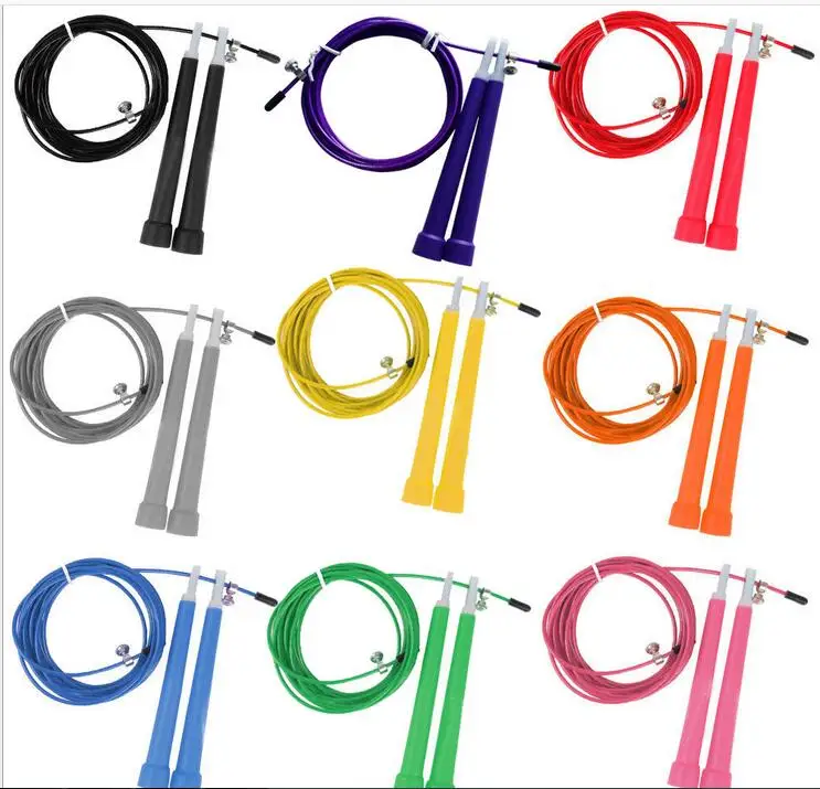 

New 9 color 3M Steel Wire Rope High Speed Skipping Skip Adjustable Jump Rope Crossfit Free Shipping