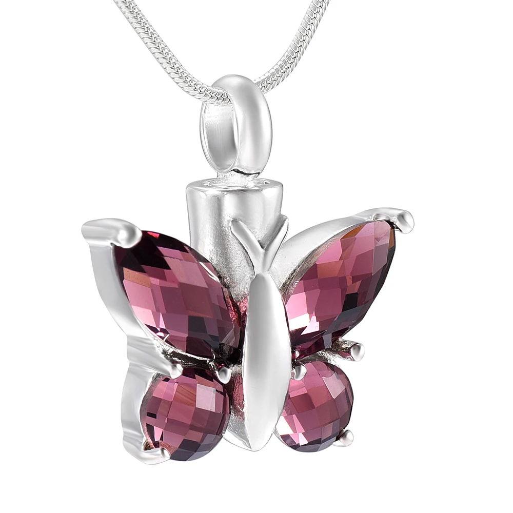 IJD8497 Stainless Steel Cremation Keepsake Butterfly Necklace for Ashes Urn Waterproof Memorial Jewelry | Украшения и аксессуары