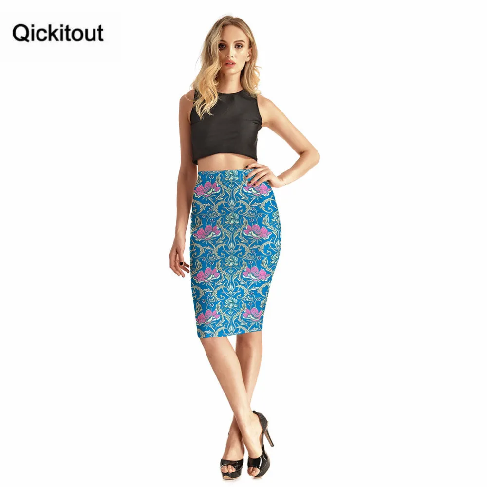 Женская юбка Qickitout с высокой талией и объемным принтом|3d print skirt|print skirthip skirt |