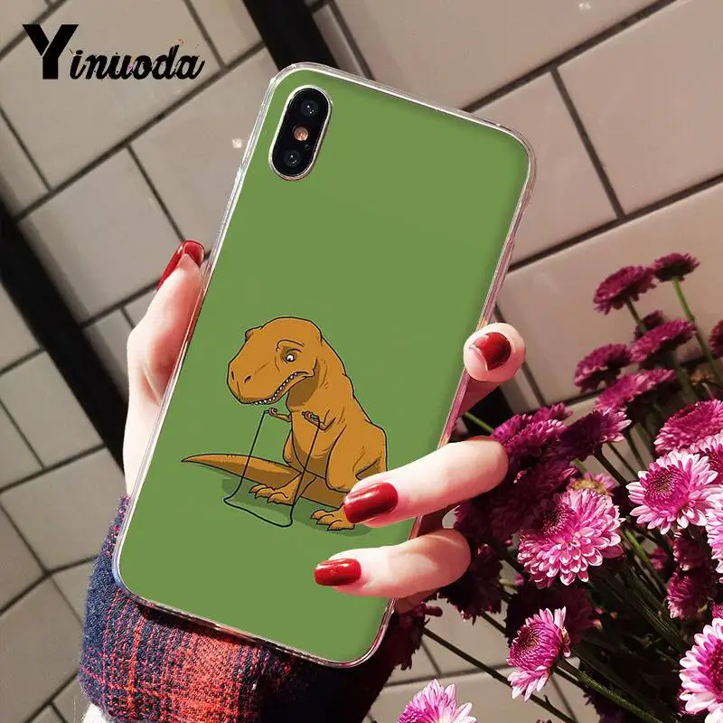 Милый мягкий чехол для телефона Yinuoda с мультяшным динозавром фото на заказ iPhone 8 7 6