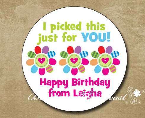 Персонализированные цветок подарок Стикеры пользовательские вечере Сумка