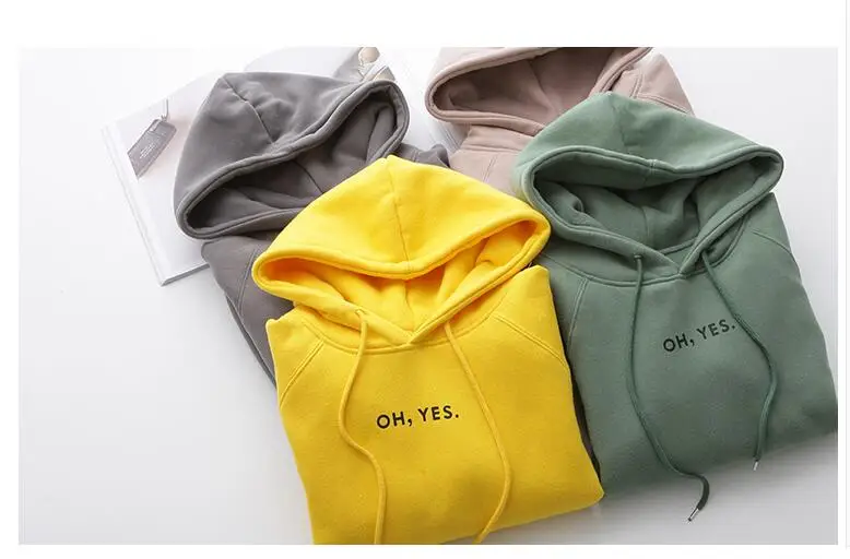 New Fashion Corduroy Long sleeves Letter Harajuku Print Girl yellow Pullovers Tops O-neck Woman Hoodies Sweatshirts Coat | Женская