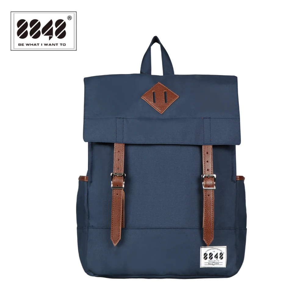 

8848 Fashion Women Canvas Backpack Blue Waterproof Schoolbags 15.6 inch Laptop Rucksack Teenager School Bagpack Mochila D002-1