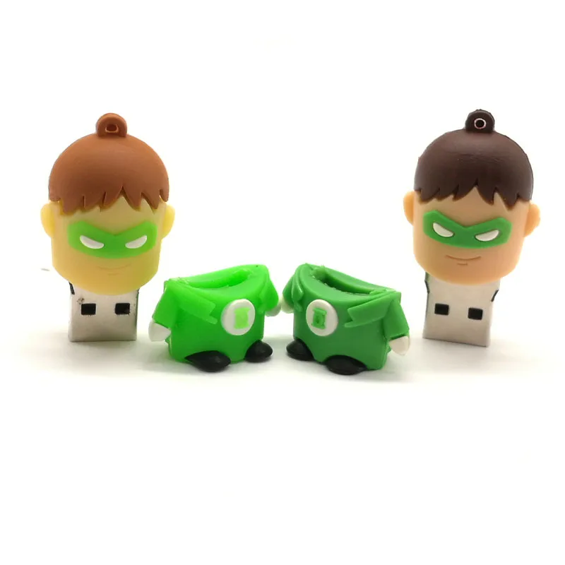Мультфильм зеленый фонарь usb флэш-накопитель Флешка 64 ГБ 32 16 8 4 супергерой карта