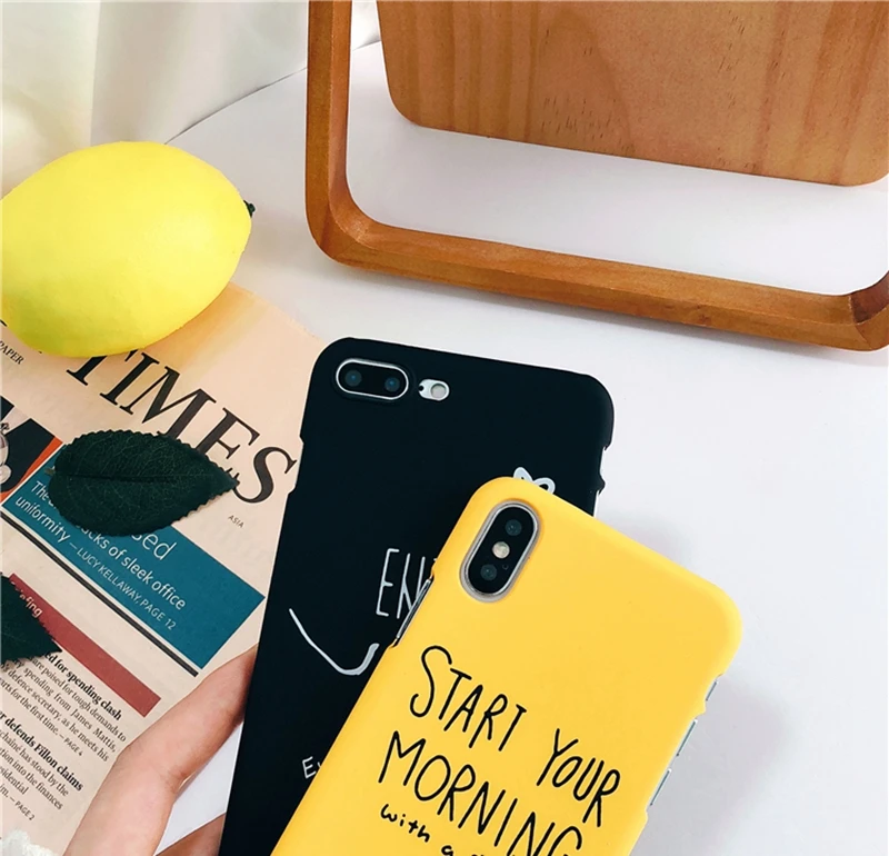 Мультяшный чехол для телефона для iphone X, чехол для iphone 6, 6S Plus, 7, 8 Plus, ультра тонкий жесткий чехол из поликарбоната с забавными буквами, чехол s Capa