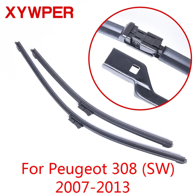 XYWPER стеклоочистителей лобового стекла автомобиля для peugeot 308 SW 2007 2008 2009 2010 2011 2012 2013Car аксессуары мягкие резиновые щетки стеклоочистителя