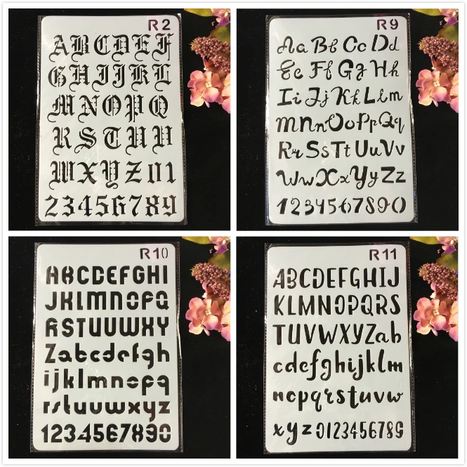 4 шт./компл. 26 см пластик A4 алфавит DIY трафареты для наслоения настенная краска
