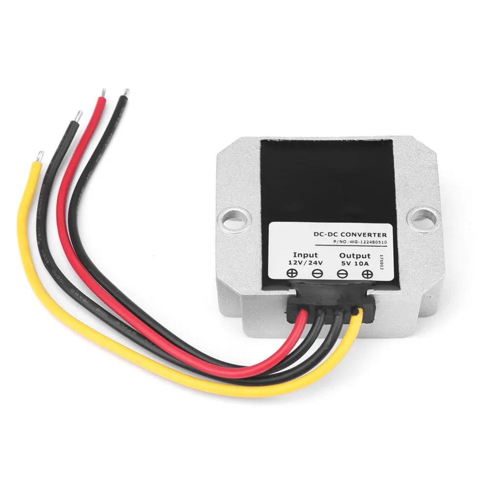 

Aluminum DC-DC Converter DC 12V/ 24V to 5V 10A 50W Voltage Regulator Power Module IP68 Waterproof Stabilizer