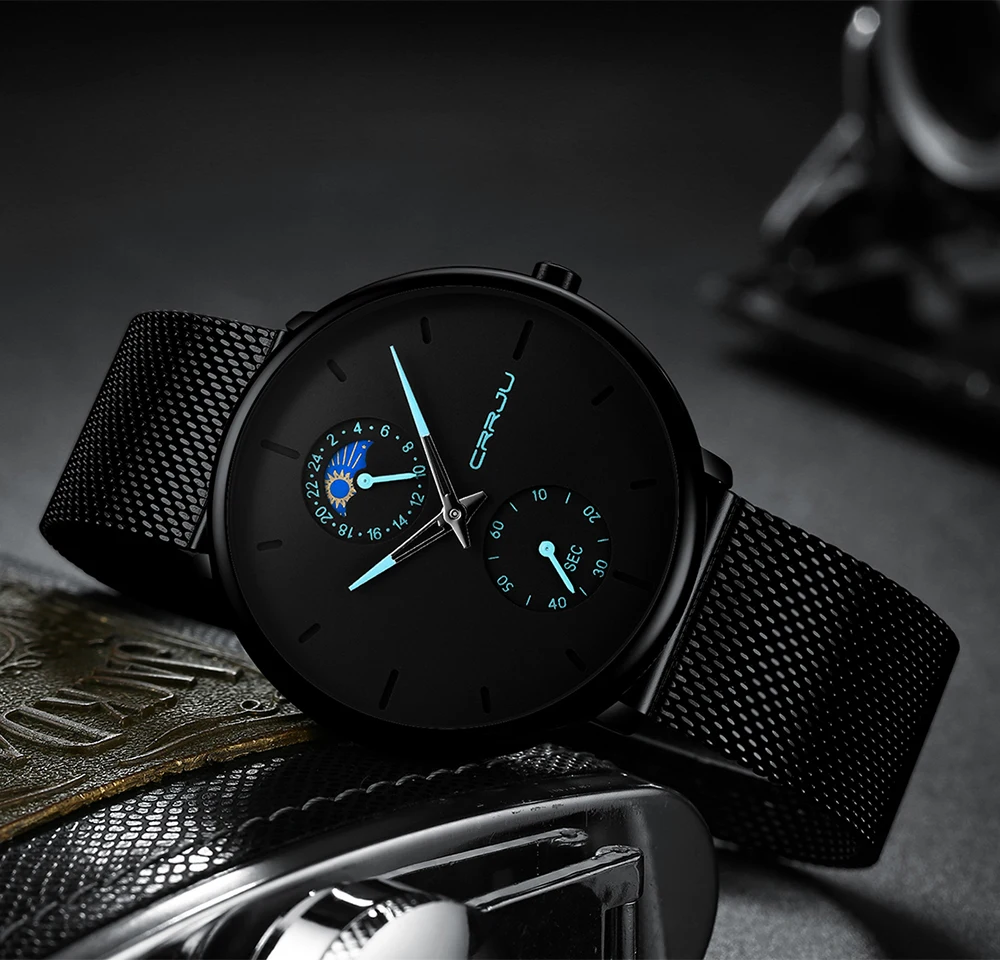 CRRJU New Fashion Sport Mens Watches Brand Luxury Waterproof Simple Watch Men Ultra Thin Dial Quartz Clock Relogio Masculino | Наручные