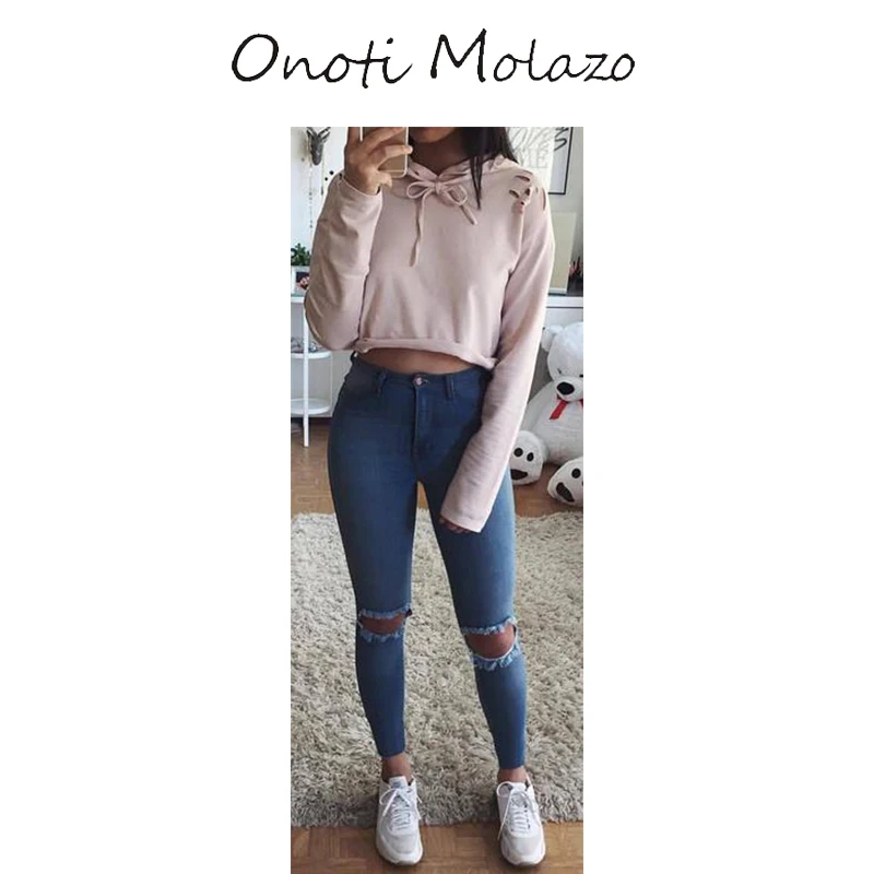 Onoti Molazo 2019 Harajuku Модные женские толстовки с капюшоном Повседневная Женская