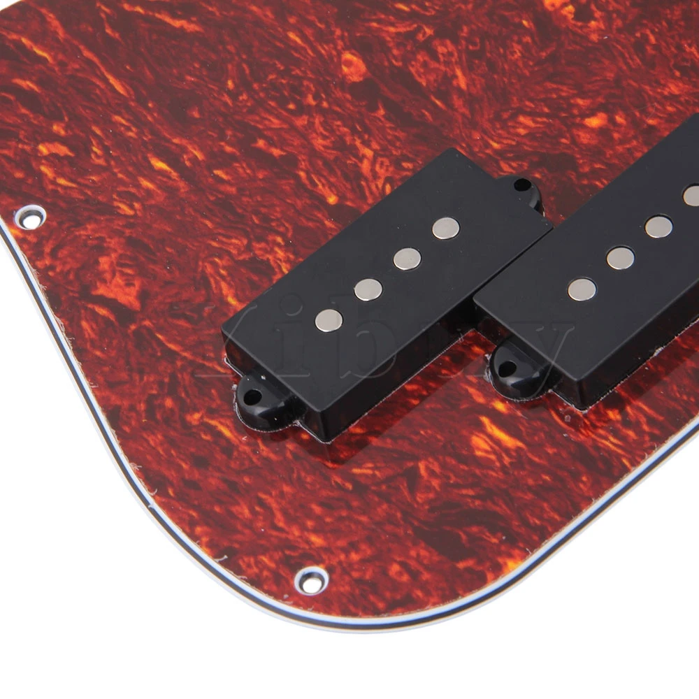 Yibuy Prewired Faux Tortoise Shell Pb Bass Pickguard набор звукоснимателей