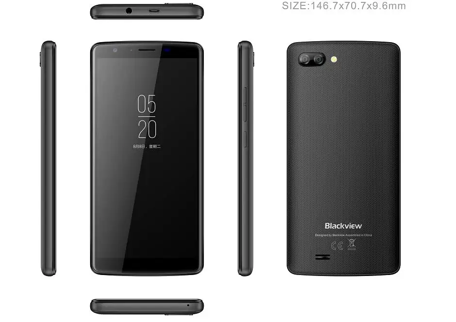 Blackview A20 смартфон с 5 дюймовым дисплеем четырёхъядерным процессором MT6580M ОЗУ 1 ГБ