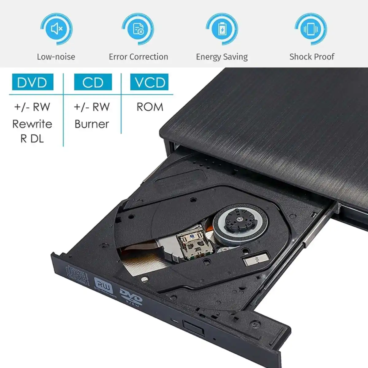 Внешний USB 3,0 высокоскоростной DL DVD RW ГОРЕЛКА CD писатель тонкий портативный оптический привод для Asus samsung acer Dell ноутбук ПК hp