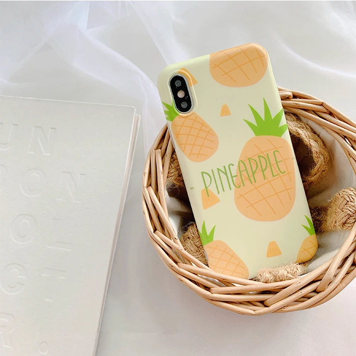 Мультяшный Летний чехол для телефона с фруктами iPhone 6 7 8 plus милый мягкий из ТПУ