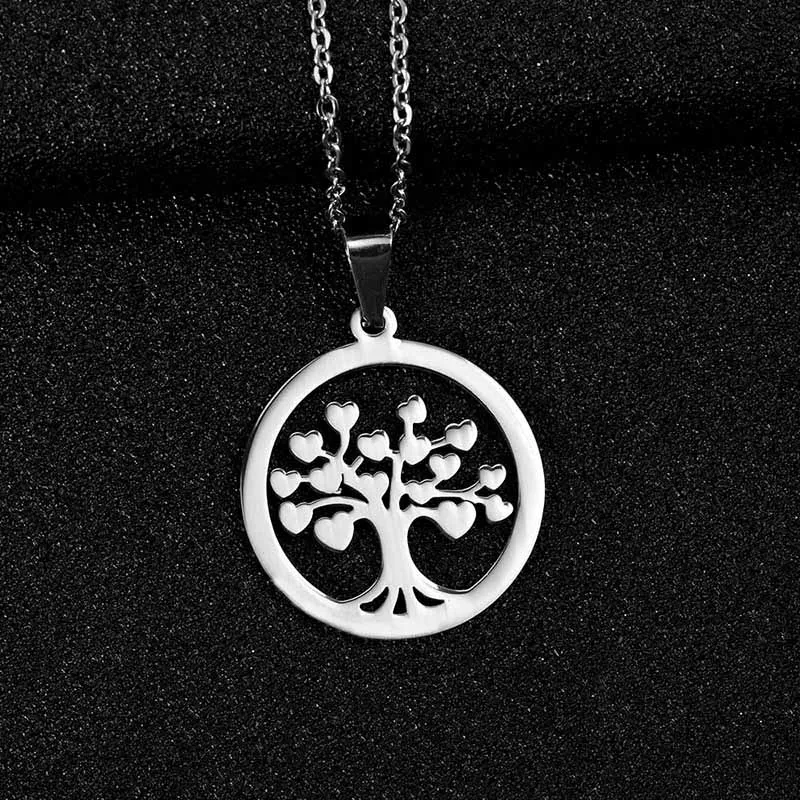 New Fashion Gold Silver Heart Tree Delicate Choker Collarbone Chain Women Stainless Steel Necklace Simple Pendant Charms Jewelry | Украшения