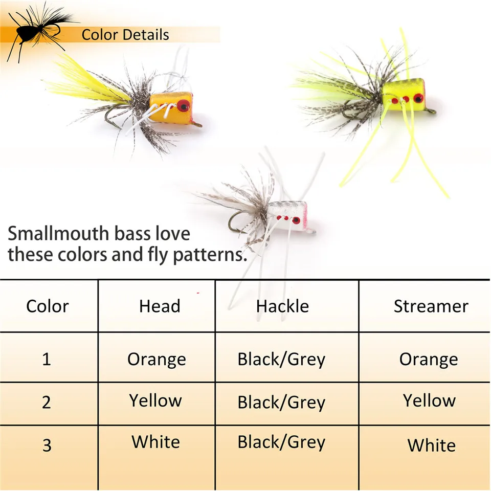 Maximumcatch 6 #/8 #/10 # нахлыстовой крючок для ловли окуня|bass flies|popper flybass fishing |