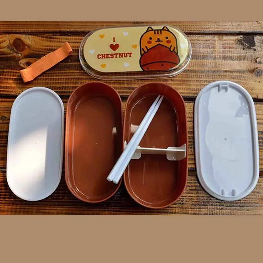 Высококачественный пластиковый Ланчбокс Bento 1 шт. 4 цвета набор столовых приборов