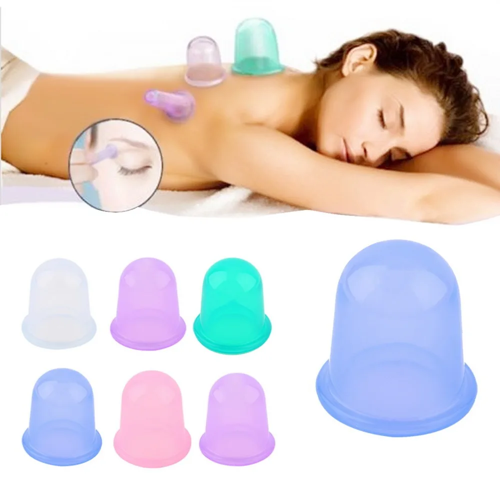 40Pcs Body Massage Helper Anti Cellulite Vacuum Silicone Cupping Cups pink
