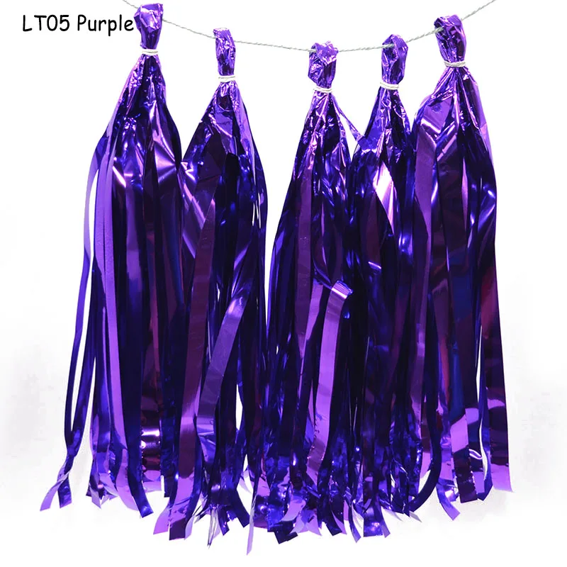 LT05 purple 5 листов/Лот Декоративные DIY тканевая бумага кисточка гирлянда бахрома фон из флажков Гирлянда Свадьба День Рождения Вечеринка украшения - Цвет: LT05 purple