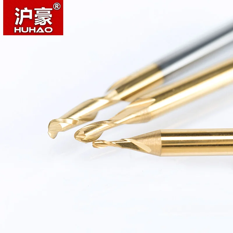 HUHAO 1 шт. 3 175 мм шариковый нос 2 Флейта спиральные оловянные покрывающие концевые