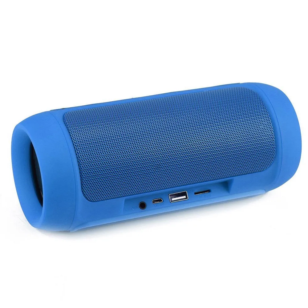 Синий Portable Stereo Wireless Bluetooth Speaker Waterproof Fabric Power Bank Bass Splashproof Music Speakers Sound Box Audio Boom - Цвет: Синий