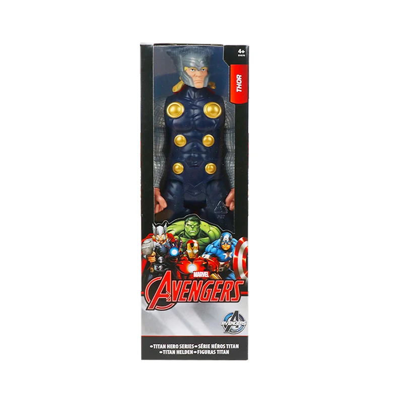 Thor with box 30 см Marvel Мстители эндшпиль танос Человек-паук Халк Железный человек Капитан Америка Тор Росомаха Веном Фигурка Игрушки Кукла Детская - Цвет: Thor with box