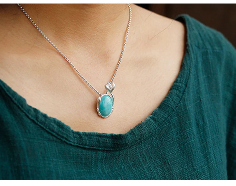 Lotus Fun реальные стерлингового серебра 925 натуральный агат ручной Fine Jewelry хороший цветок магнолии кулон без ожерелье для женщин