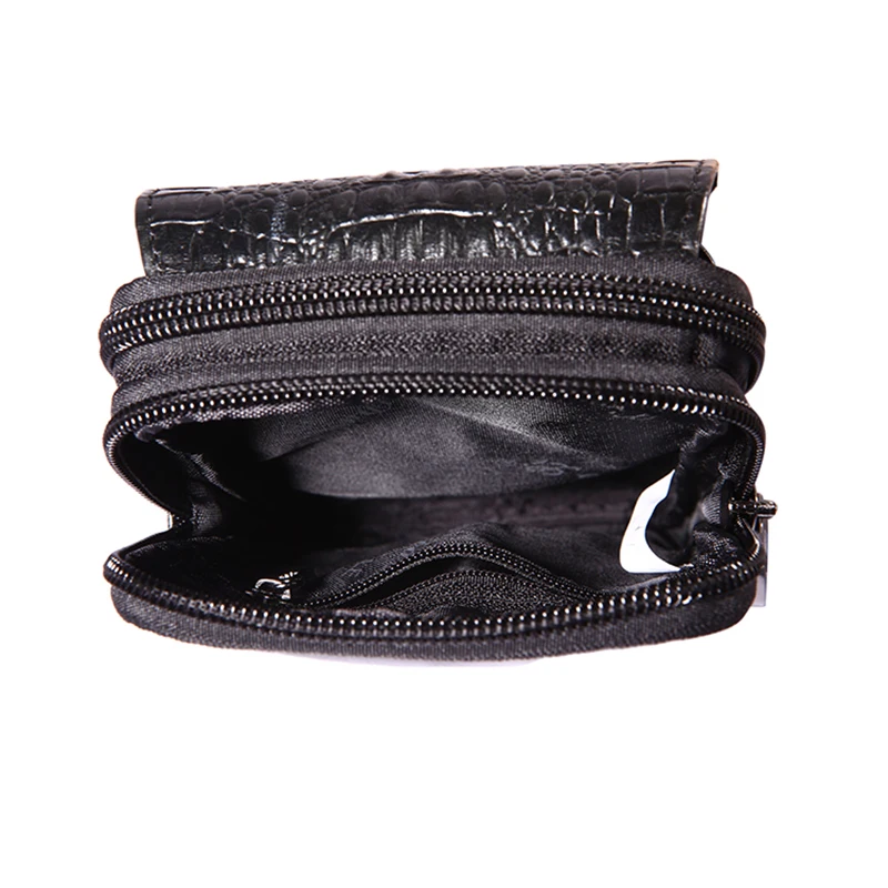 Мужские поясные сумки из натуральной кожи с крокодиловым узором двухслойный