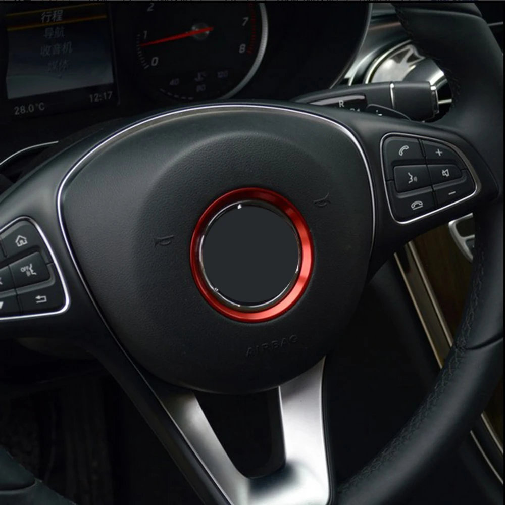 Декоративная кольцевая наклейка на руль для Mercedes-Benz A B C E S GLS GLC CLA GLA GLE-class, крышка для украшения логотипа