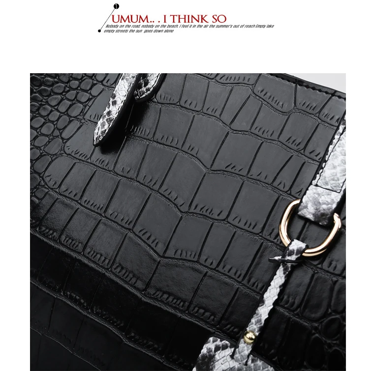 Fashion Women Handbags PU Leather Designer Shoulder Bags High Quality Crocodile Tote Messenger Bag Ladies Crossbody Hand Bags