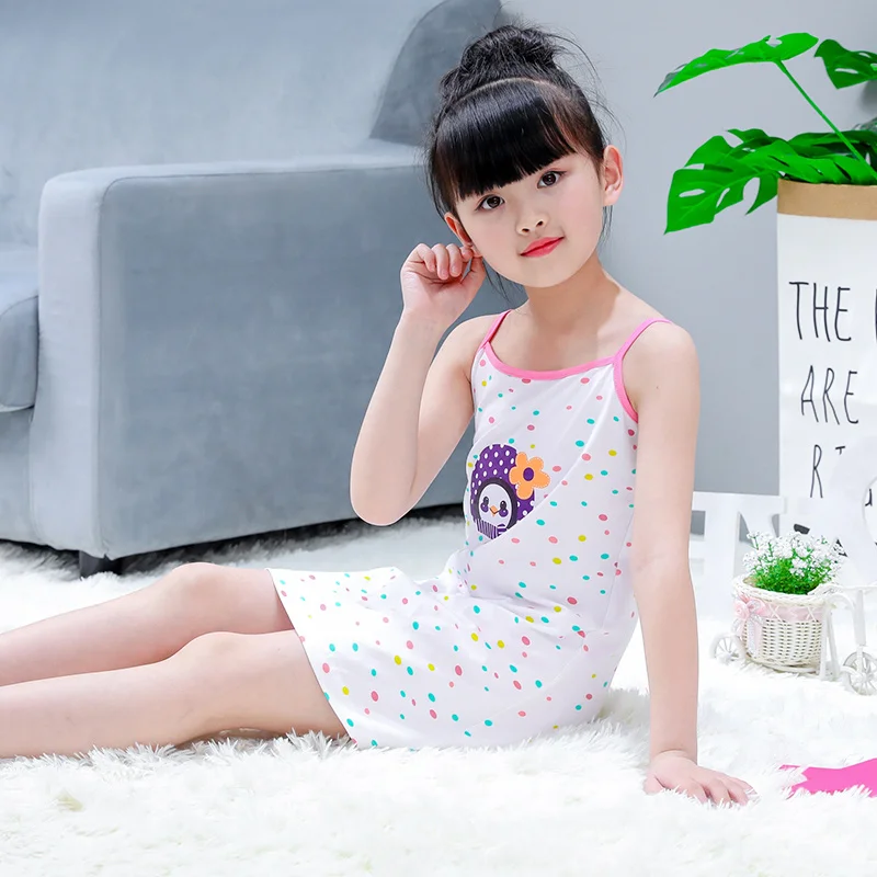 Famli/Детская ночная рубашка принцессы платья для сна девочек Детская летняя