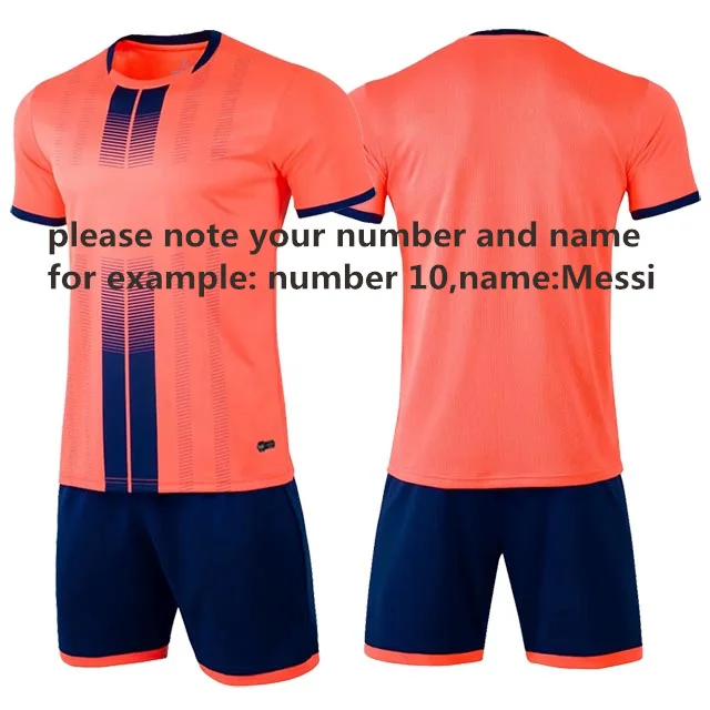Custom name number Новая детская Студенческая футбольная Джерси одежда на заказ для взрослых и детей, тренировочные рубашки с коротким рукавом для мужчин wo men Futbol, комплекты униформы - Цвет: Custom name number