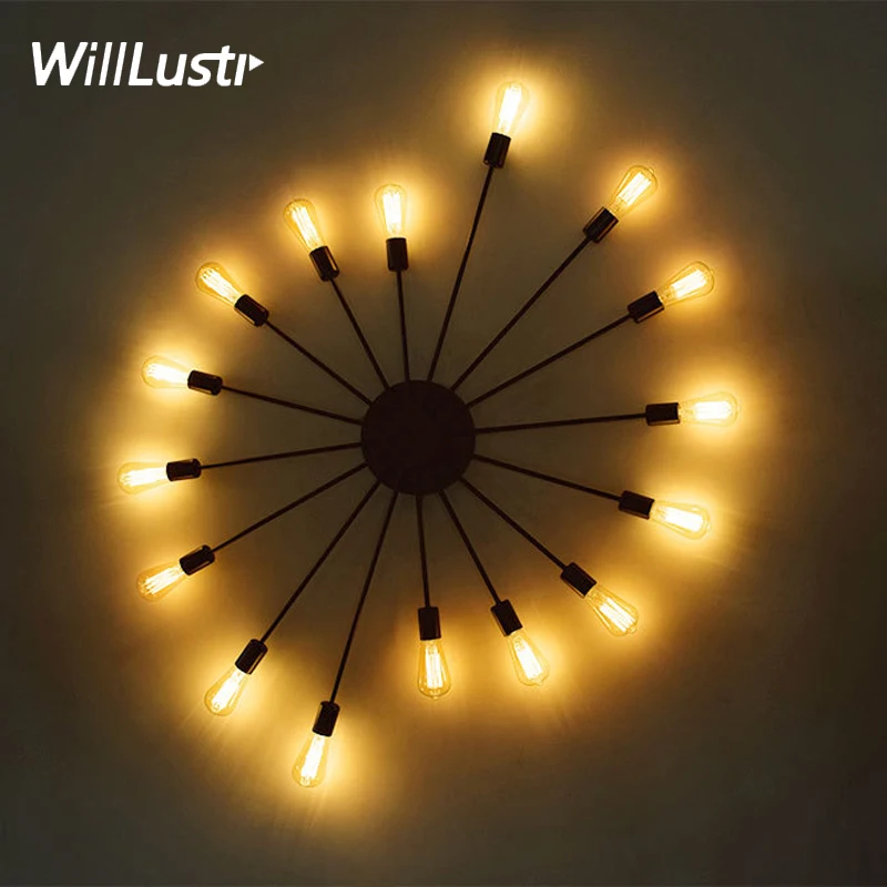 

Atomic Starburst Wall Sconce Sputnik lamp retro lighting living room restaurant cafe bedroom hotel loft wrought Iron wall light