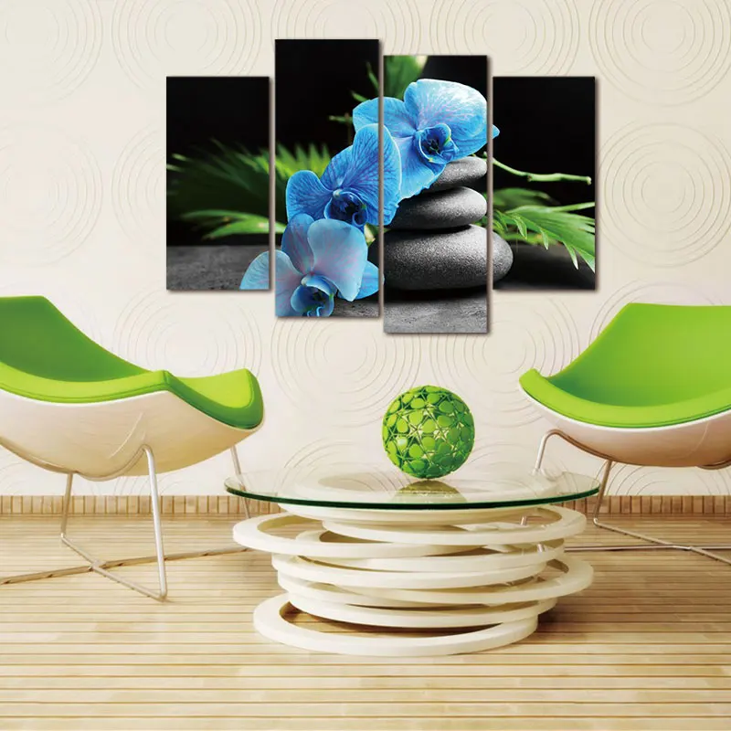 Модульные картины 4 шт. Орхидея цветы дзен искусство на стене Картина холсте