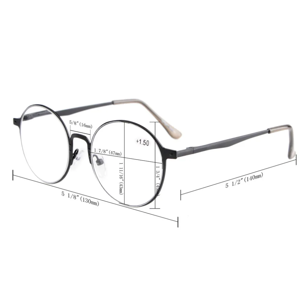 R15044 Eyekepper считыватели качество Весна Hings ретро круглые очки для чтения + 0 0/0 5/0 75/1/1