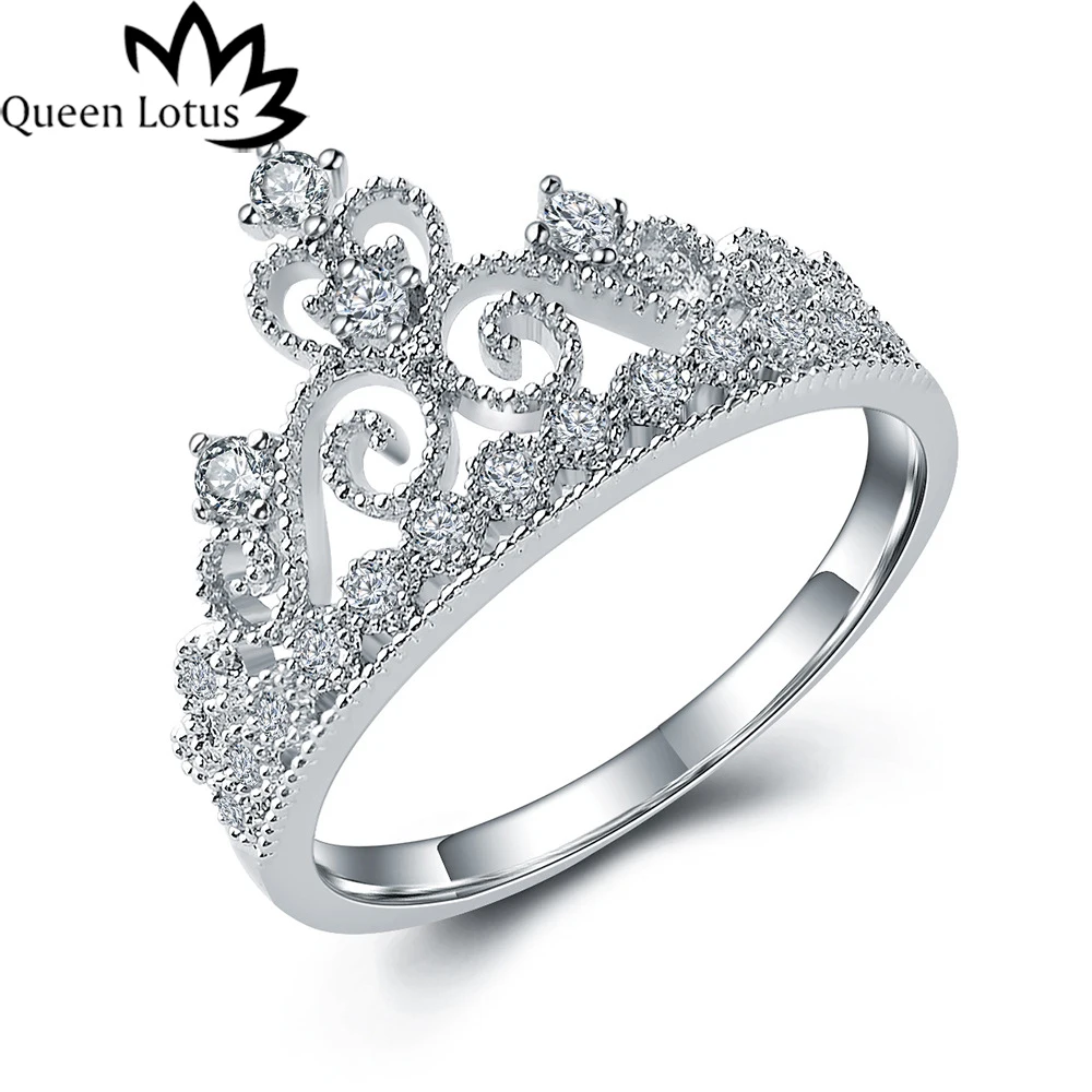 Queen Lotus 2017 новые модные простые кольца с короной элегантные микро мозаикой кольцо