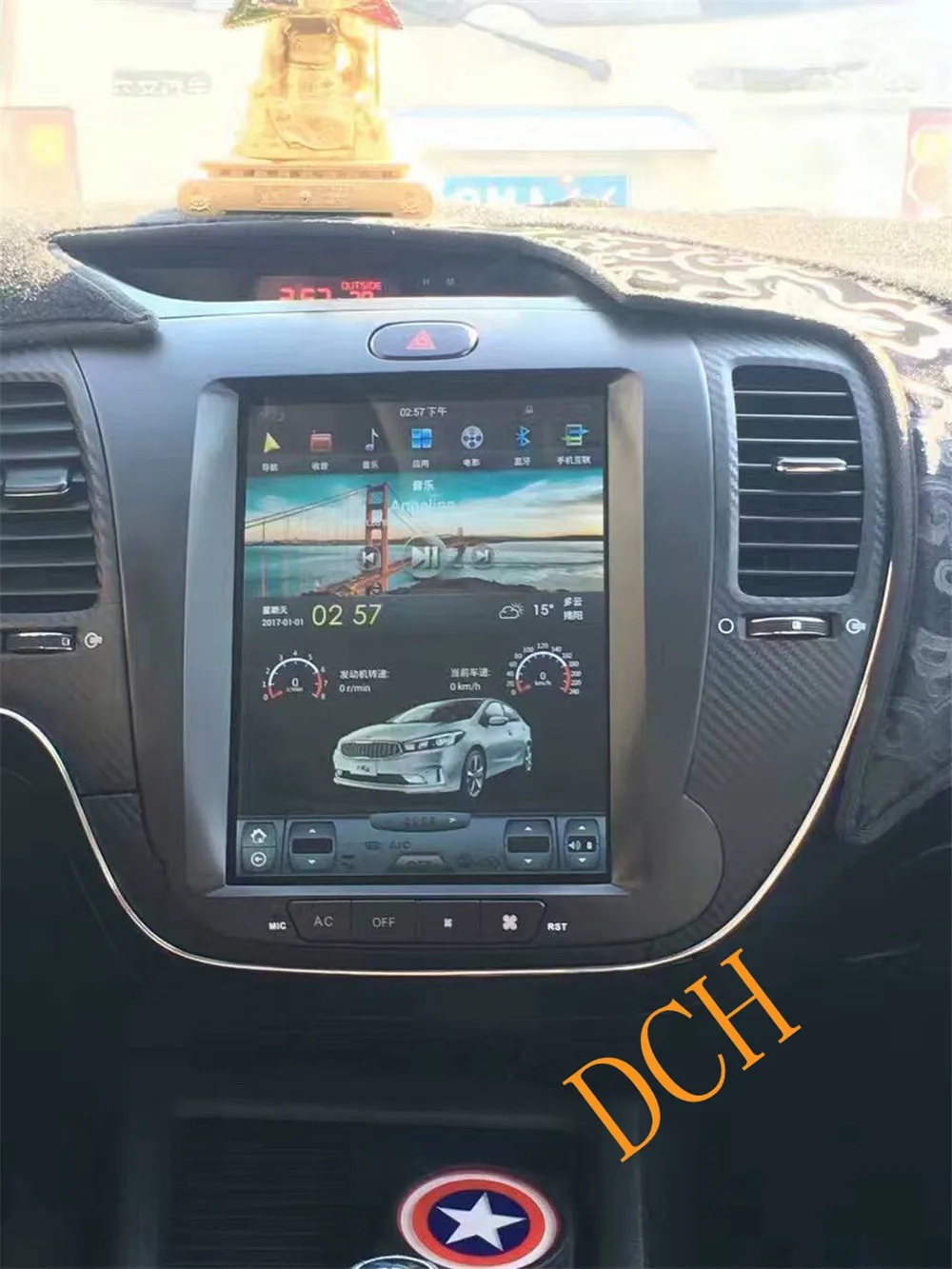 10,4 ''Тесла стиль Android 8,1 автомобильный DVD gps навигатор для KIA K3 cerato forte 2013 авто ручной AC px6 carplay