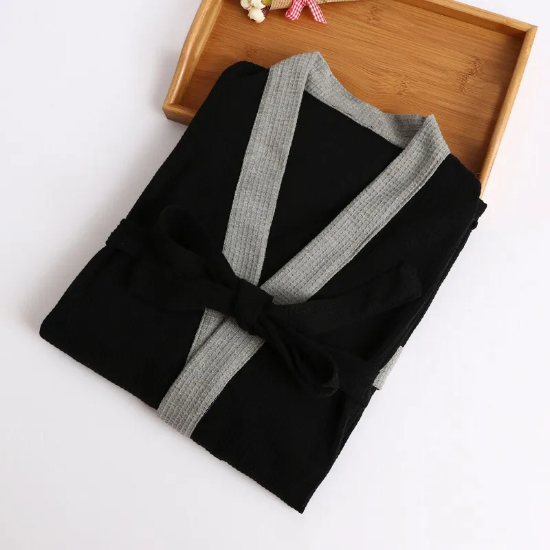 Fashion Men Cotton Robes For Mens Bathrobes Male Pijamas Masculinos Waffle Robe Gown Comfortable Bathrobe Homewear Dressing | Мужская