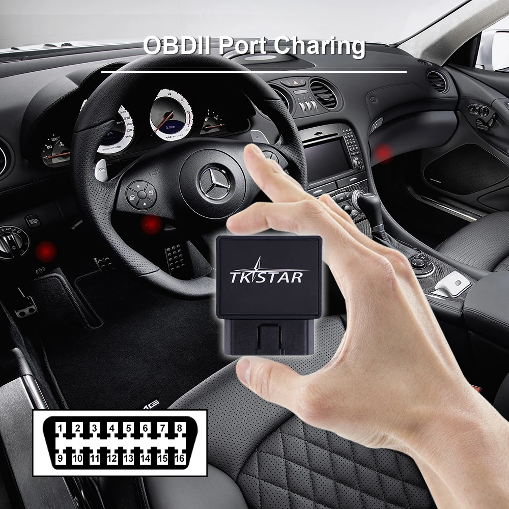 Автомобильный GPS-трекер Prazata OBDII GPS-локатор на гусеничном ходу TK816 Tkstar с бесплатным