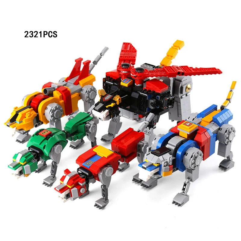 Классический защитник Вселенной супер робот Лев Voltron 5в1 строительный блок база с светильник кирпичи 21311 Коллекция игрушек для подарков